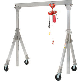 Adjustable Height Aluminum Gantry Crane, 10'W x 7'8"-10'2"H, 4,000 lb. Capacity