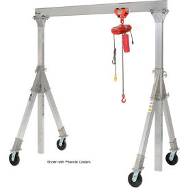 Adjustable Height Gantry Crane, 12'W x 10'-12'6"H, Pneumatic Casters 1500 Lb