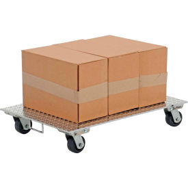 Aluminum Dolly 36"L x 24"W with Solid Deck & Rubber Wheels
