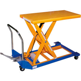 Foot Operated Mobile Scissor Lift Table 48 x 24 1500 Lb.
