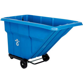 Standard Duty Plastic Recycling Tilt Truck 1 Cu. Yd. Cap, 1000 Lbs Cap, Blue