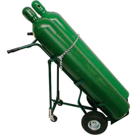 Dual Cylinder Hand Truck 10" Solid Rubber Wheels 500 Lb. Cap.