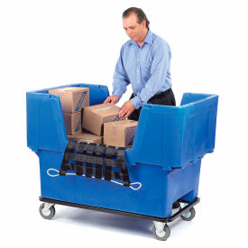 Blue Easy Access 18 Bushel Plastic Mail & Box Truck with Cargo Net