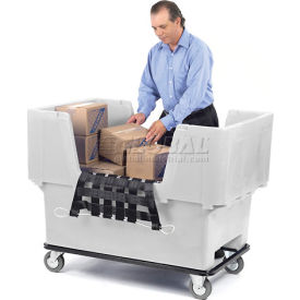 White Easy Access 18 Bushel Plastic Mail & Box Truck with Cargo Net