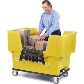Yellow Easy Access 18 Bushel Plastic Mail & Box Truck with Cargo Net