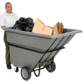 Heavy Duty Plastic Tilt Truck, 1 Cu. Yd. Capacity, 1250 Lbs. Capacity, Gray