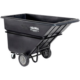 Extra Heavy Duty Plastic Tilt Truck, 1 Cu. Yd. Cap, 2100 Lbs. Cap, Black