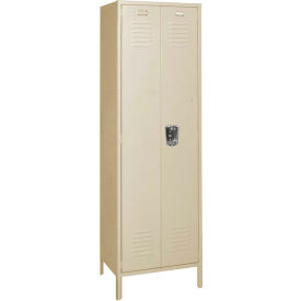 1-Tier 2 Door Executive Locker with Legs, 24"W x 18"D x 78"H, Tan, Assembled