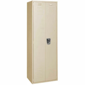 Single Tier 2 Door Executive Locker, 24"Wx18"Dx72"H, Champagne, Assembled