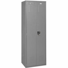 1-Tier 2 Door Executive Locker, 24"W x 18"D x 78"H, Gray, Assembled