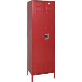 Vanguard 1-Tier 2 Door Executive Locker with Legs, 24"W x 24"D x 78"H, Burgundy, Assembled