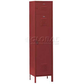 1-Tier 1 Door Box Over Locker, 18"W x 21"D x 78"H, Burgundy, Unassembled