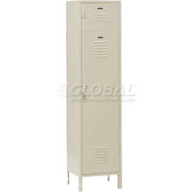 1-Tier 2 Door Box Over Locker, 18"W x 21"D x 78"H, Tan, Unassembled