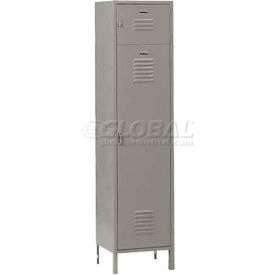 1-Tier 2 Door Box Over Locker, 18"W x 21"D x 78"H, Gray, Unassembled