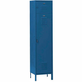 Vanguard 1-Tier 2 Door Box Over Locker, 18"W x 21"D x 78"H, Blue, Unassembled