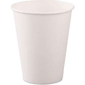 Single-Sided Poly Paper Hot Cups, 8 oz, White, 50/Bag, 20 Bags/Carton