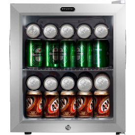 Beverage Refrigerator With Lock, Stainless Steel, 62 Can Capacity