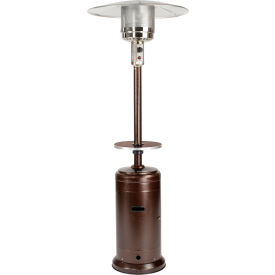 Patio Heater With Steel Table, 48000 BTU, Propane, Hammered Gold