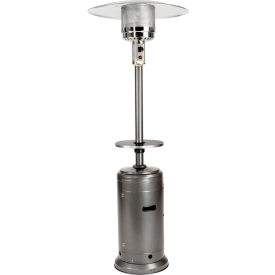 Patio Heater With Steel Table, 48000 BTU, Propane, Silver