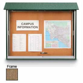 Sliding-Door Outdoor Message Center - 45"W x 30"H - Weathered Wood
