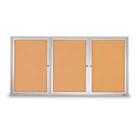 Three-Door Outdoor Corkboard - 72"W x 36"