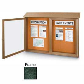 Double-Door Outdoor Message Center - 45"W x 30"H - Woodland Green