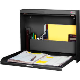 WallWrite® Folding Wall Mount Desk, Non-Locking, 20"W x 3-3/8"D x 16-3/8"H, Black