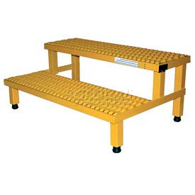 Adjustable Height Step Stand, Carbon Steel 48"W x 24"L