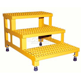Adjustable Height Step Stand, Carbon Steel 24"W x 36"L