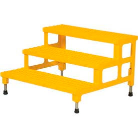 Adjustable Height Step Stand, Carbon Steel 36"W x 36"L