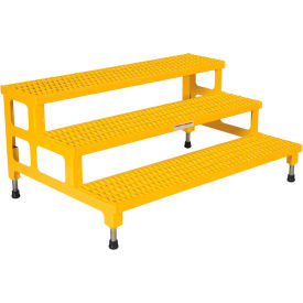 Adjustable Height Step Stand, Carbon Steel 48"W x 36"L