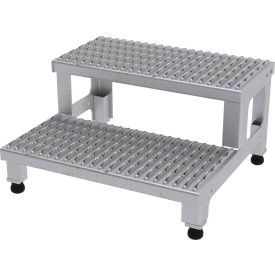 Adjustable Height Step Stand, Stainless Steel 24"W x 24"L