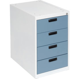 Steel Cabinet W/ 4 Drawers, 18"W x 26"D, Blue