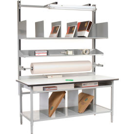 Pro-Line Complete Packing Workbench with Power Apron, Laminate T-Mold Edge, 60"W x 30"D
