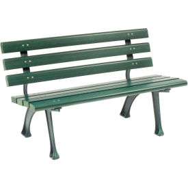 4' Park Bench w/ Backrest, Green