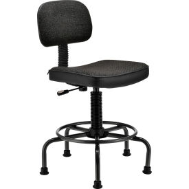 Desk Stool - Fabric - Black