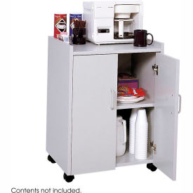 Wood Mobile Refreshment Center Cart, Gray