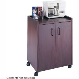 Wood Mobile Refreshment Center Cart, Mahogany