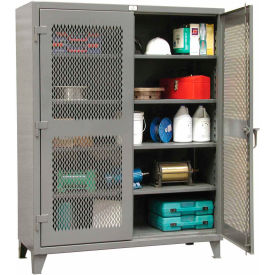 Heavy Duty Ventilated Storage Cabinet, 48"W x 24"D x 78"H, All-Welded, Gray