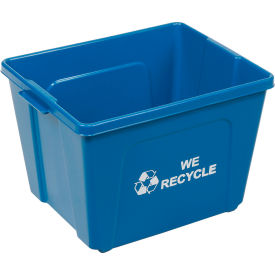 Curbside Recycling Bin, 14 Gallon, Blue