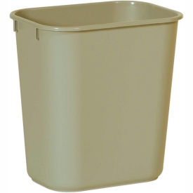 Soft Molded Plastic Small Wastebasket, 3.5 Gallon Capacity, Tan
