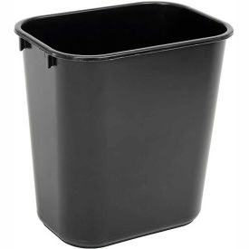 Soft Molded Plastic Small Wastebasket, 3.5 Gallon Capacity, Black
