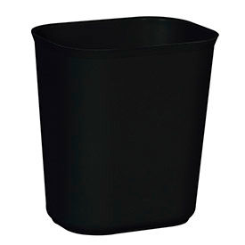 14 Qt. Fiberglass Wastebasket, Black