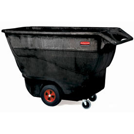 Standard Duty Structural Foam Plastic Tilt Truck, 1 Cu. Yd. Cap, 1250 Lbs. Cap, Black