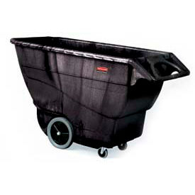 Extra Heavy Duty Structural Foam Plastic Tilt Truck, 1 Cu. Yd. Cap, 2100 Lbs, Blk