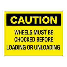 C-70-AB Aluminum "Chock Your Wheels" Safety Warning Sign 14 x 10