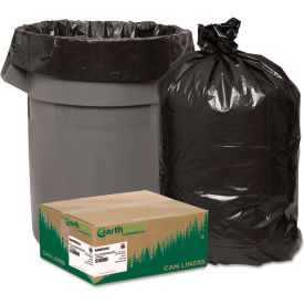 Black Recycled Can Liners - 55 to 60 Gallon, 2.00 Mil, 100/Case