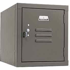 Vanguard 1-Tier 1 Door Box Locker, 12"W x 12"D x 13-5/8"H, Gray, Unassembled