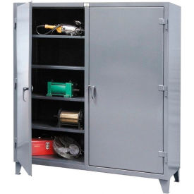 Heavy Duty Double Shift Storage Cabinet, 12 Gauge, 48"W x 24"D x 78"H, Gray