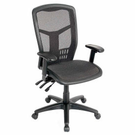 Office Chair With High Back & Adjustable Arms, Mesh, Black